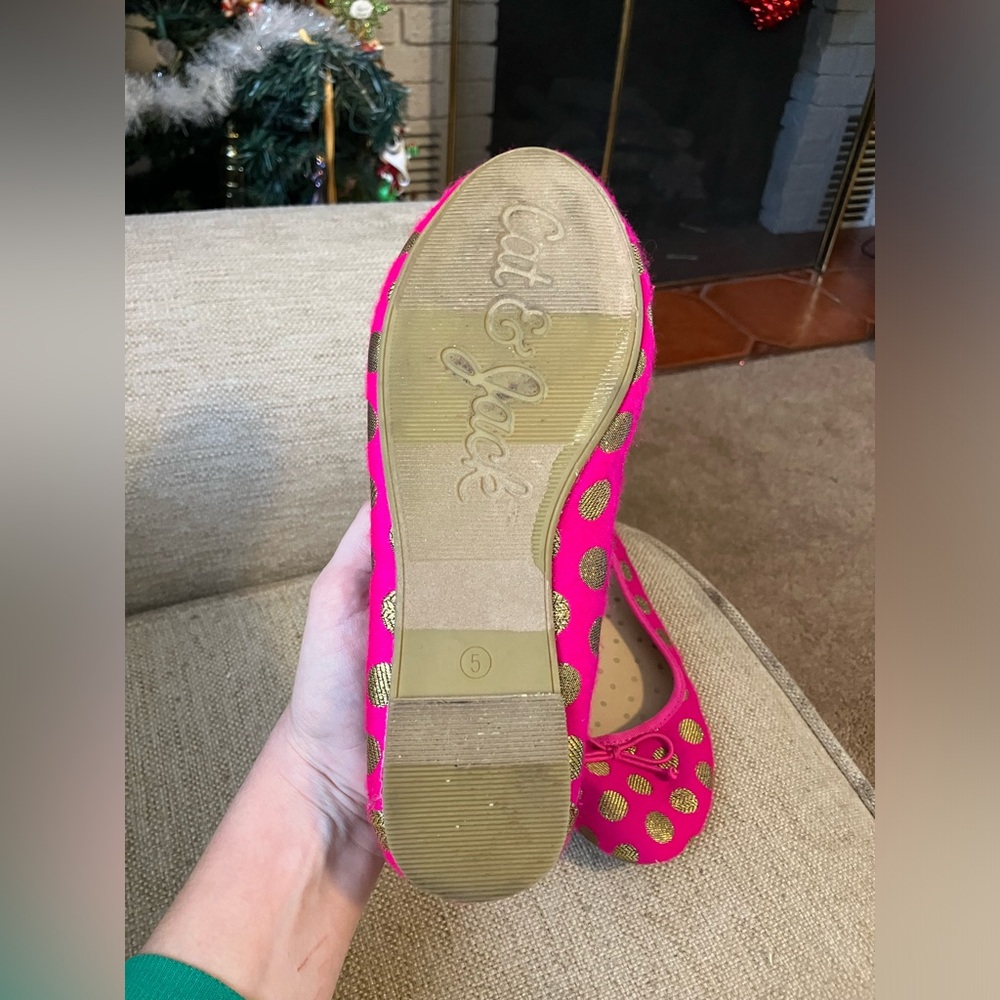 Cat and jack pink and gold polka dot flats - Picture 7 of 8